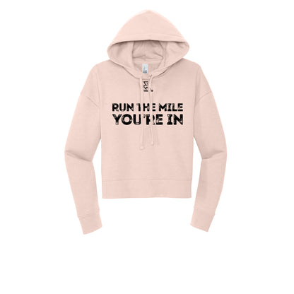 RUN THE MILE YOU'RE IN (Black) - Womens Fleece Hoodie