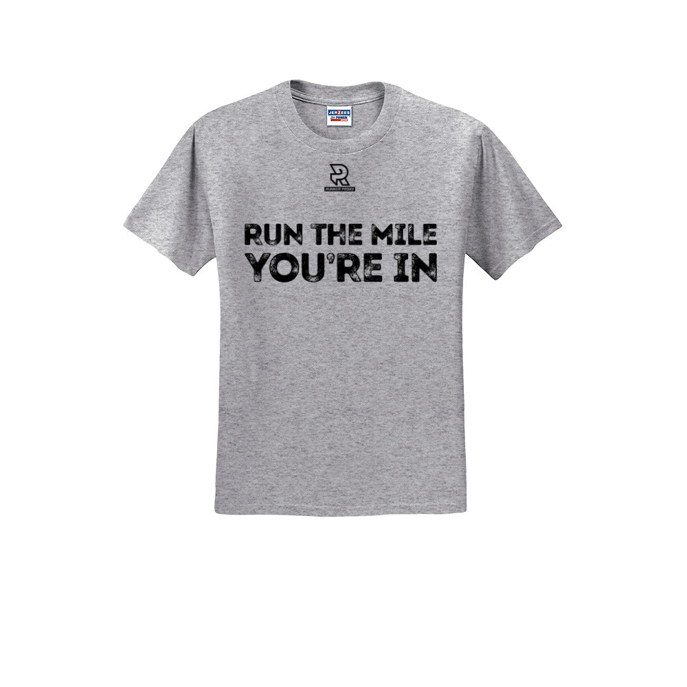 RUN THE MILE YOU'RE IN (Black) - Short Sleeve Cotton Tee