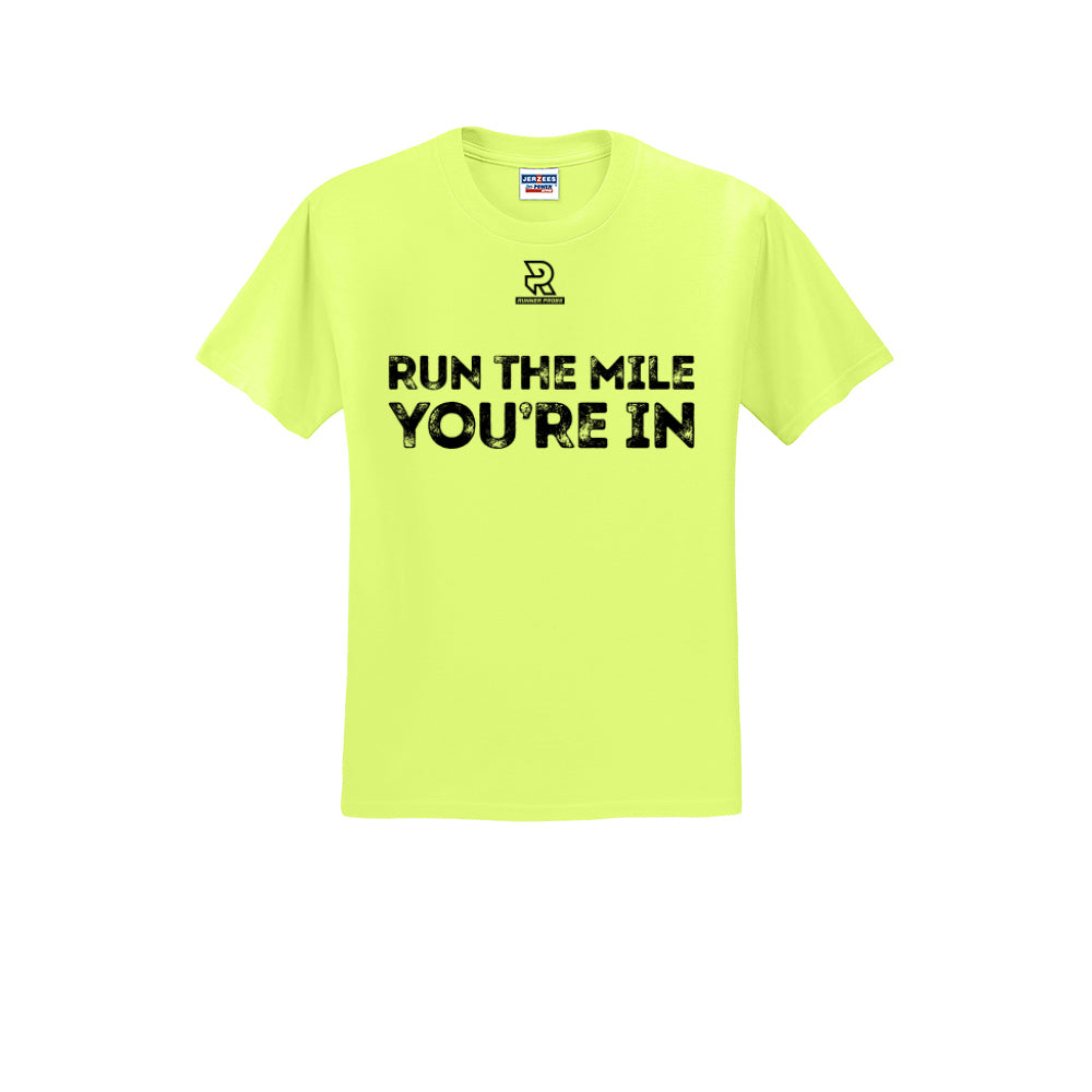 RUN THE MILE YOU'RE IN (Black) - Short Sleeve Cotton Tee