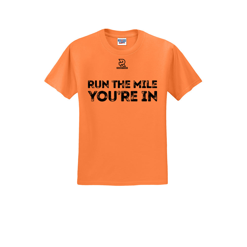RUN THE MILE YOU'RE IN (Black) - Short Sleeve Cotton Tee
