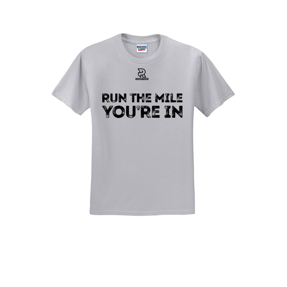 RUN THE MILE YOU'RE IN (Black) - Short Sleeve Cotton Tee