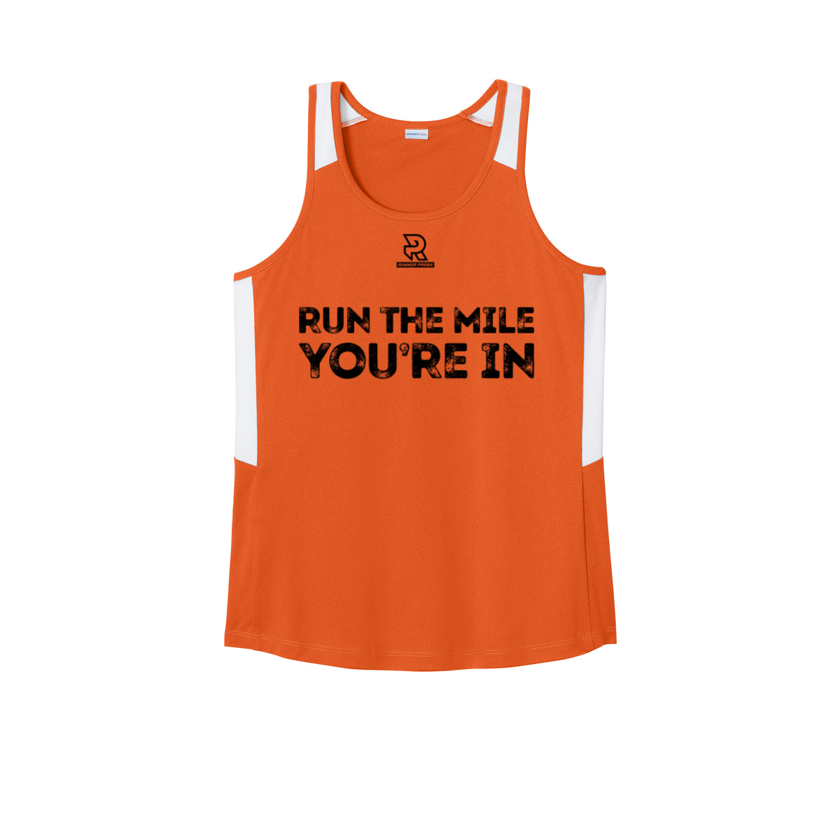 RUN THE MILE YOU'RE IN (Black) - Womens Club Track Tank