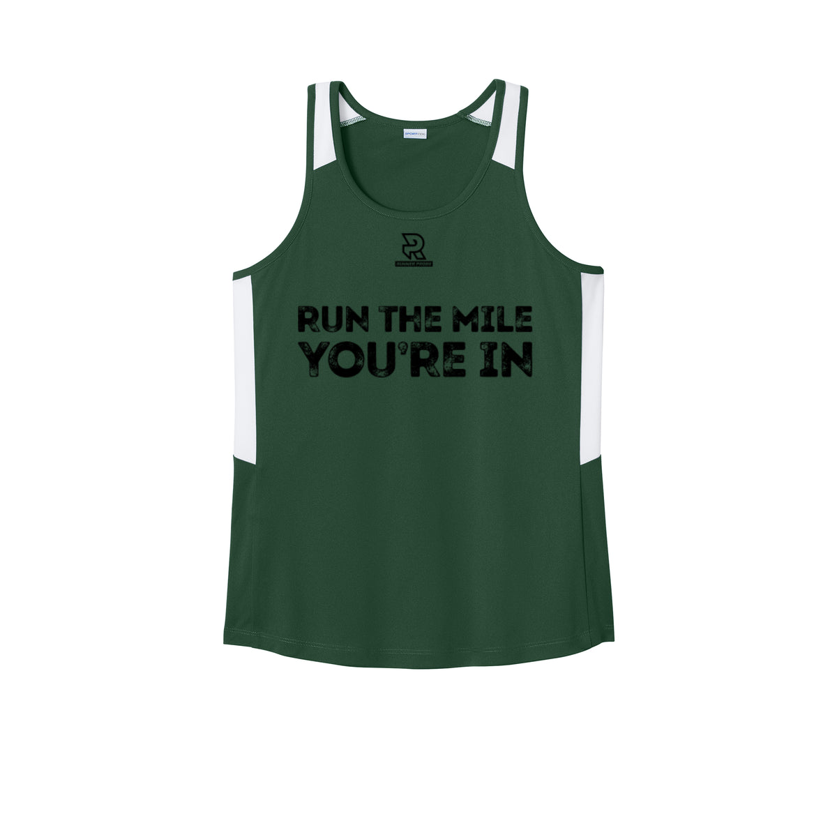 RUN THE MILE YOU'RE IN (Black) - Womens Club Track Tank