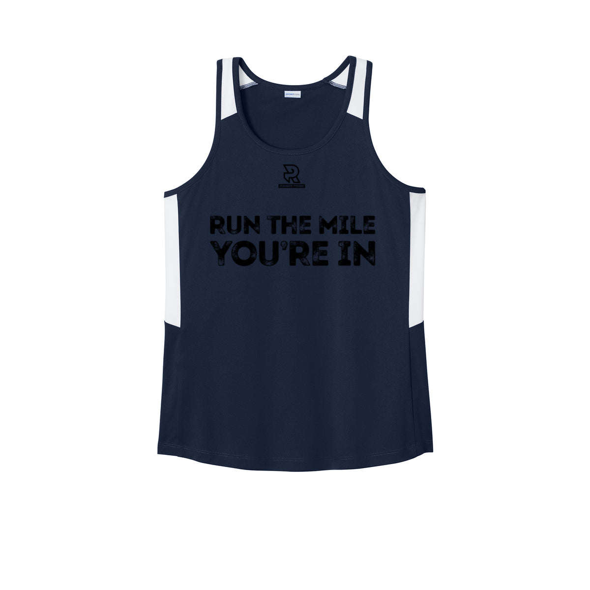 RUN THE MILE YOU'RE IN (Black) - Womens Club Track Tank