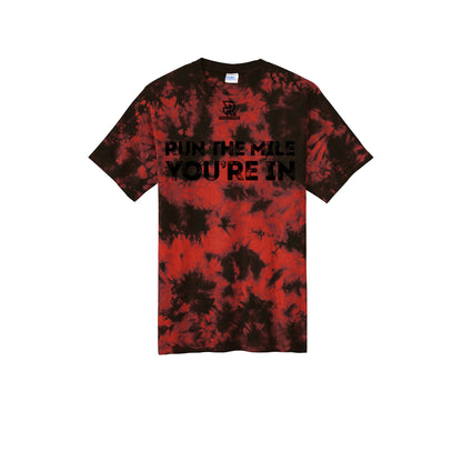 RUN THE MILE YOU'RE IN (Black) - Short Sleeve Tie Dye Cotton Tee