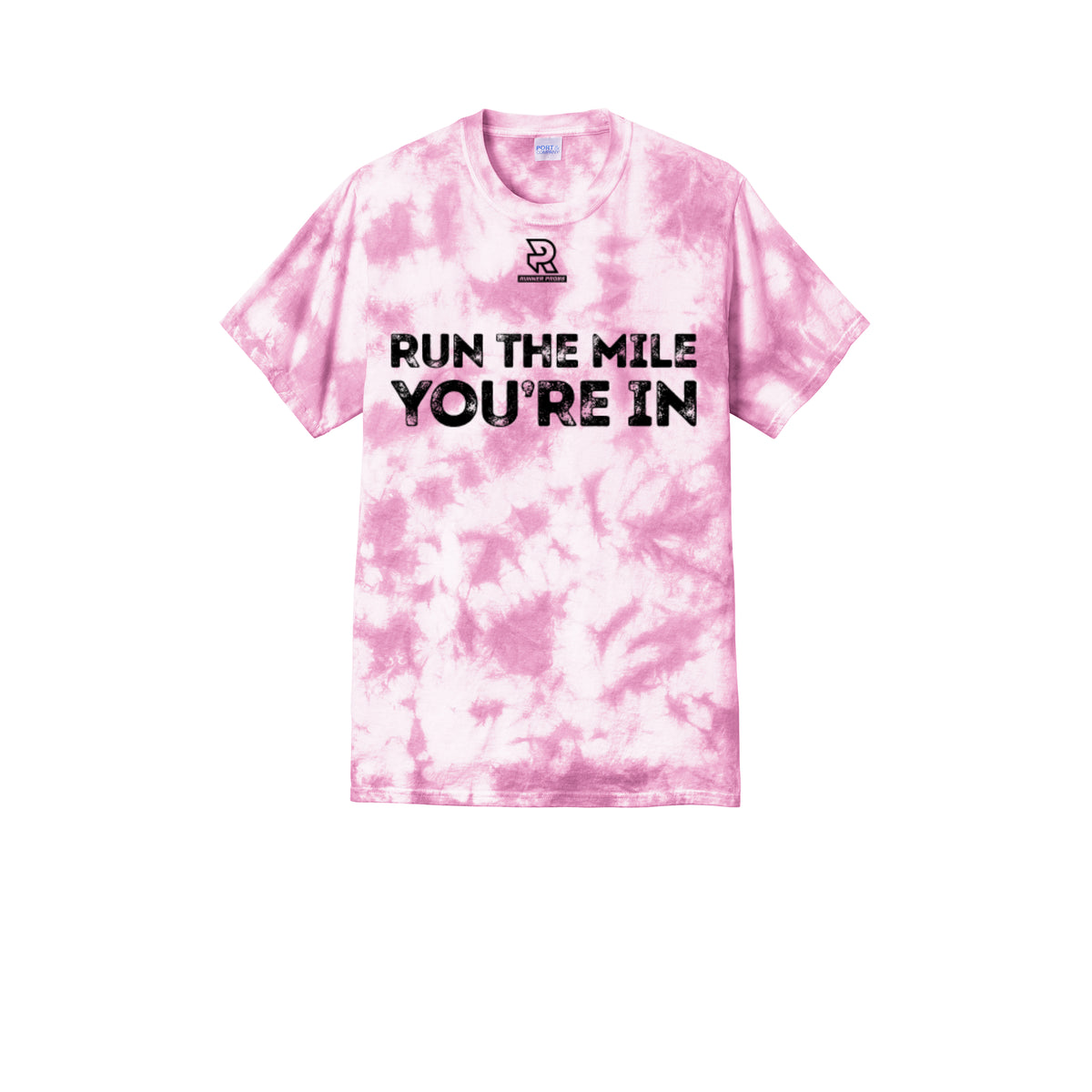 RUN THE MILE YOU'RE IN (Black) - Short Sleeve Tie Dye Cotton Tee