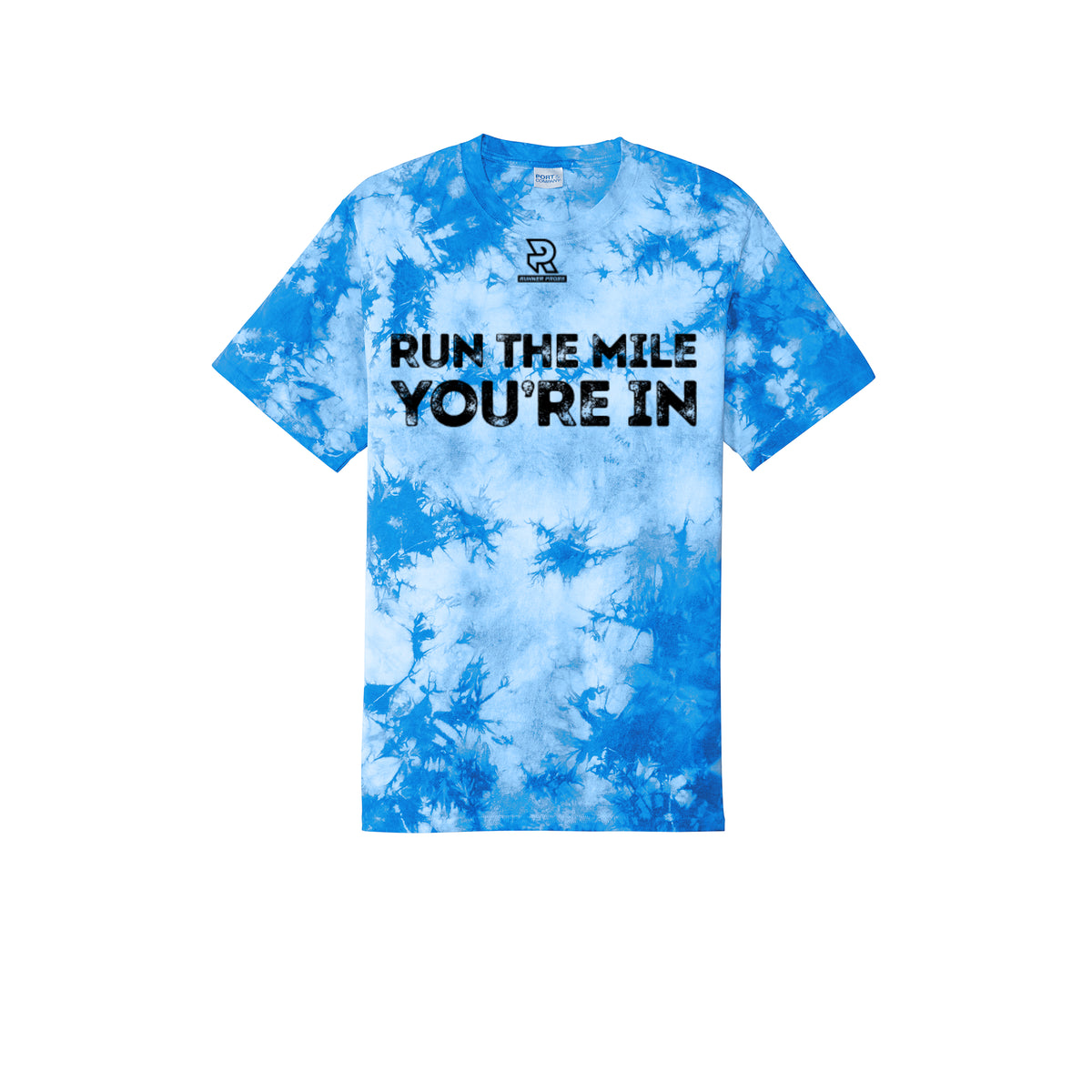 RUN THE MILE YOU'RE IN (Black) - Short Sleeve Tie Dye Cotton Tee