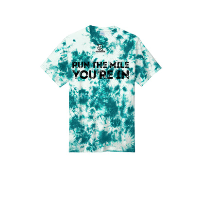 RUN THE MILE YOU'RE IN (Black) - Short Sleeve Tie Dye Cotton Tee