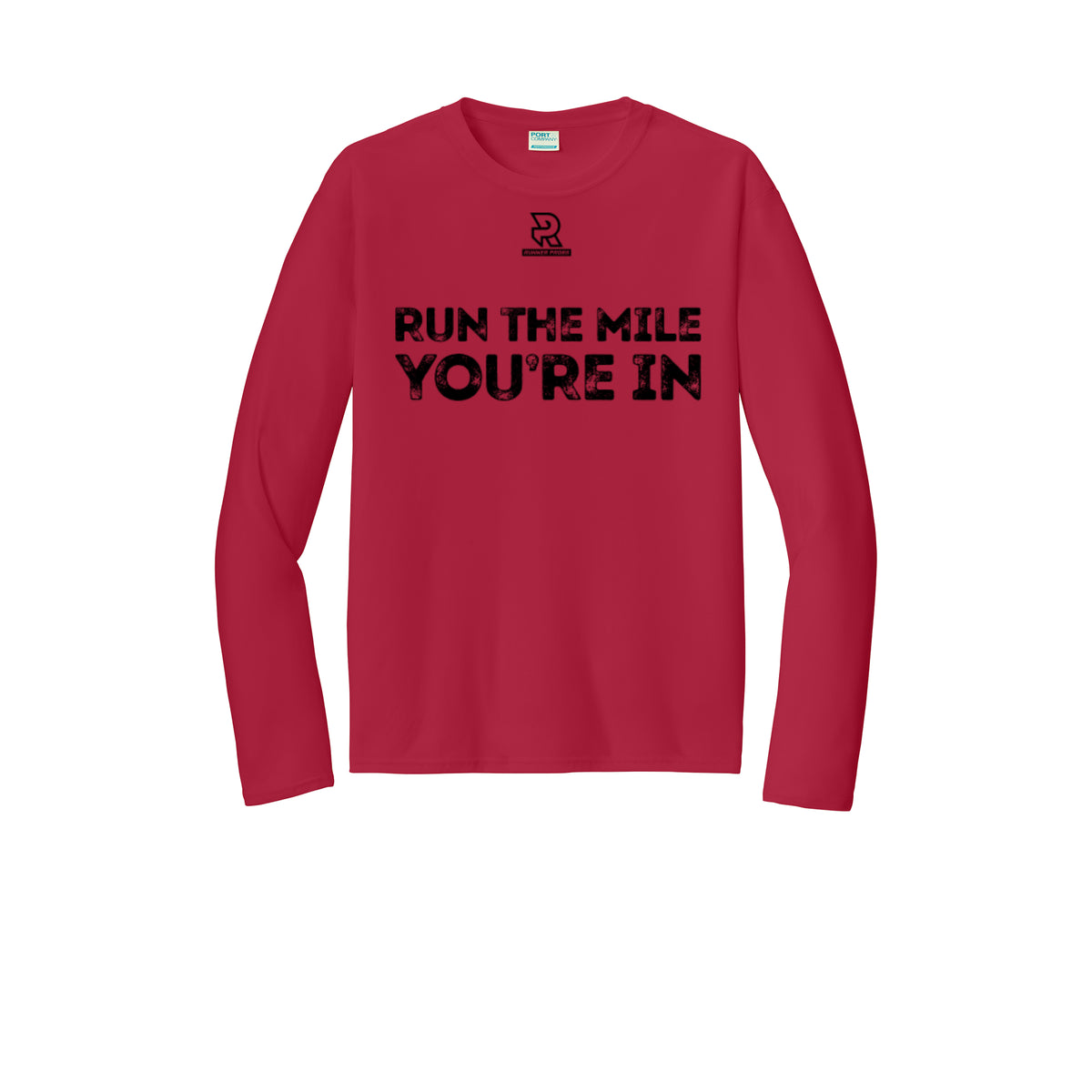 RUN THE MILE YOU'RE IN (Black) - Long Sleeve Performance Tee