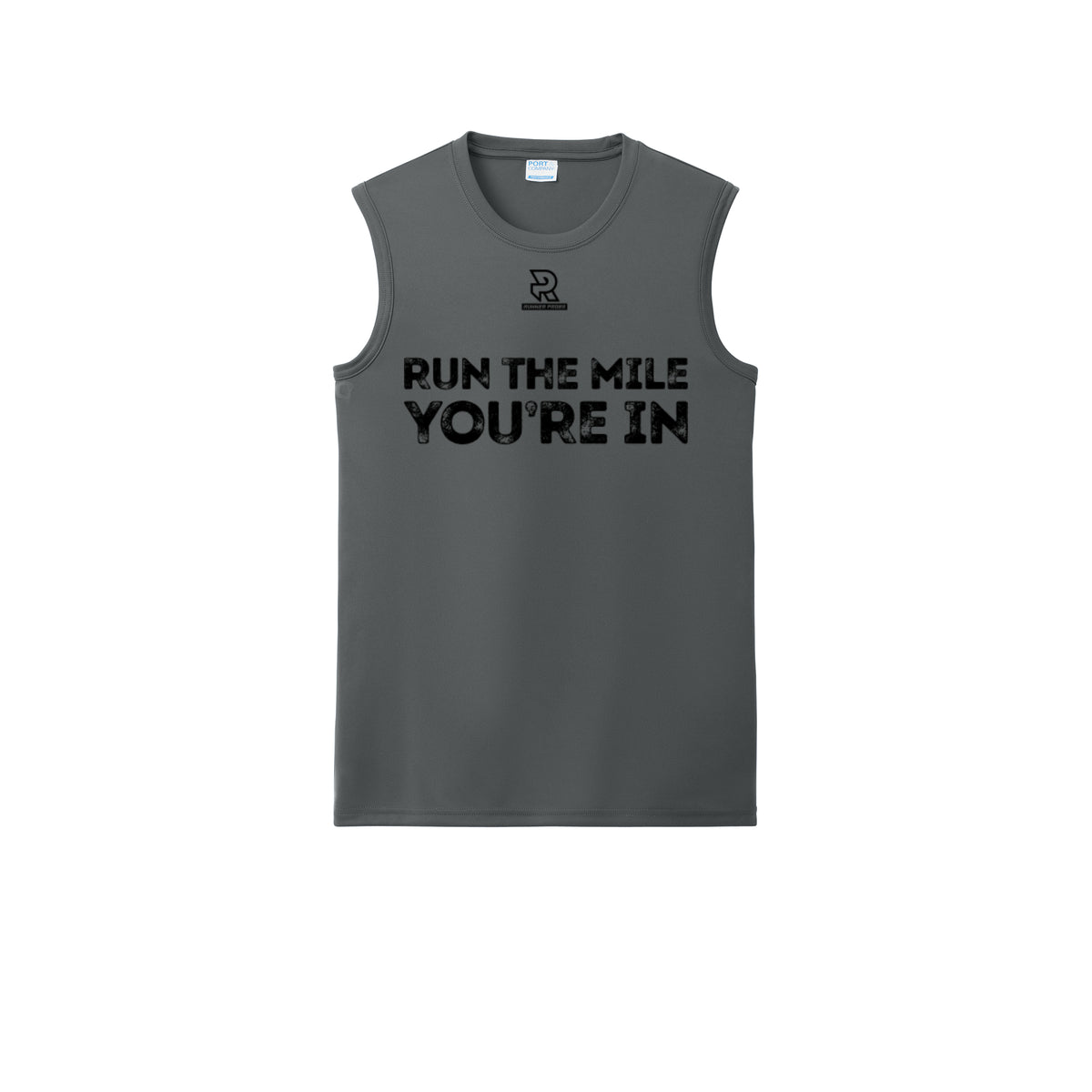 RUN THE MILE YOU'RE IN (Black) - Sleeveless Performance Tee