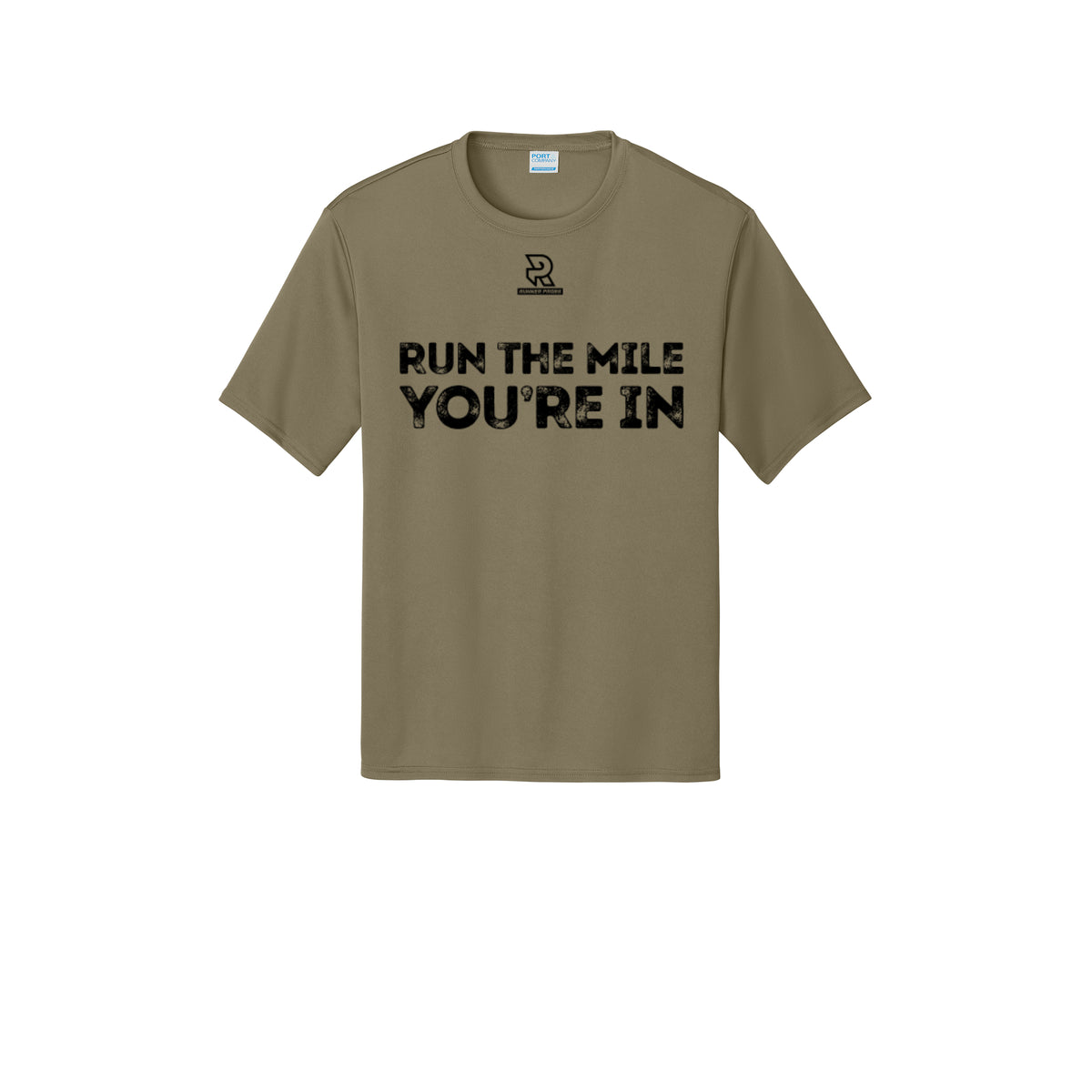 RUN THE MILE YOU'RE IN (Black) - Short Sleeve Performance Tee