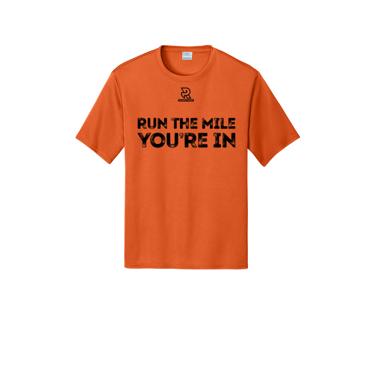 RUN THE MILE YOU'RE IN (Black) - Short Sleeve Performance Tee