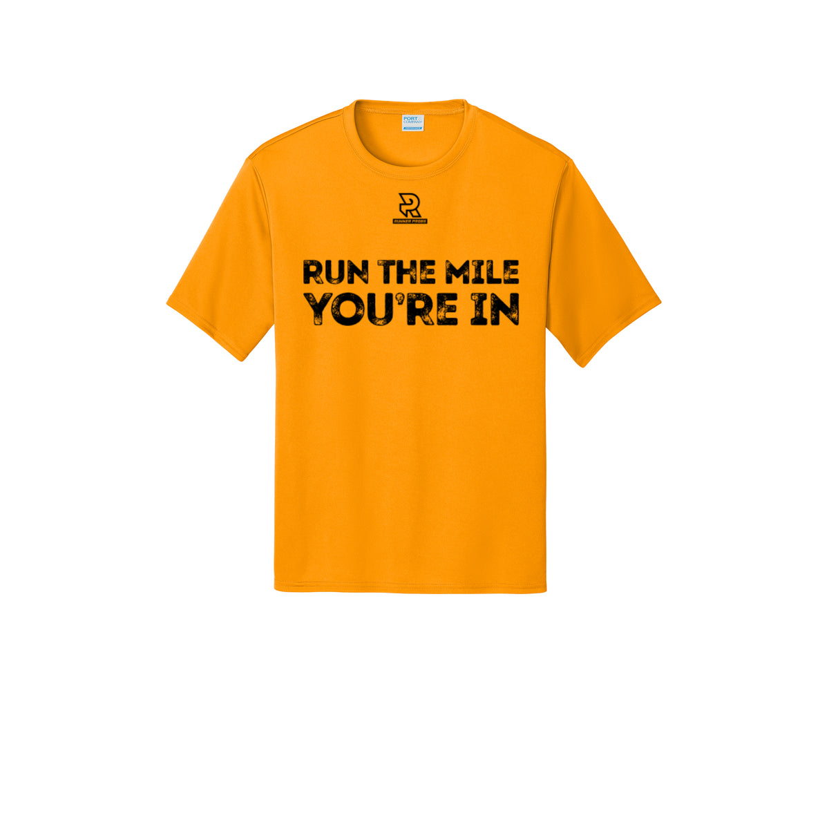RUN THE MILE YOU'RE IN (Black) - Short Sleeve Performance Tee