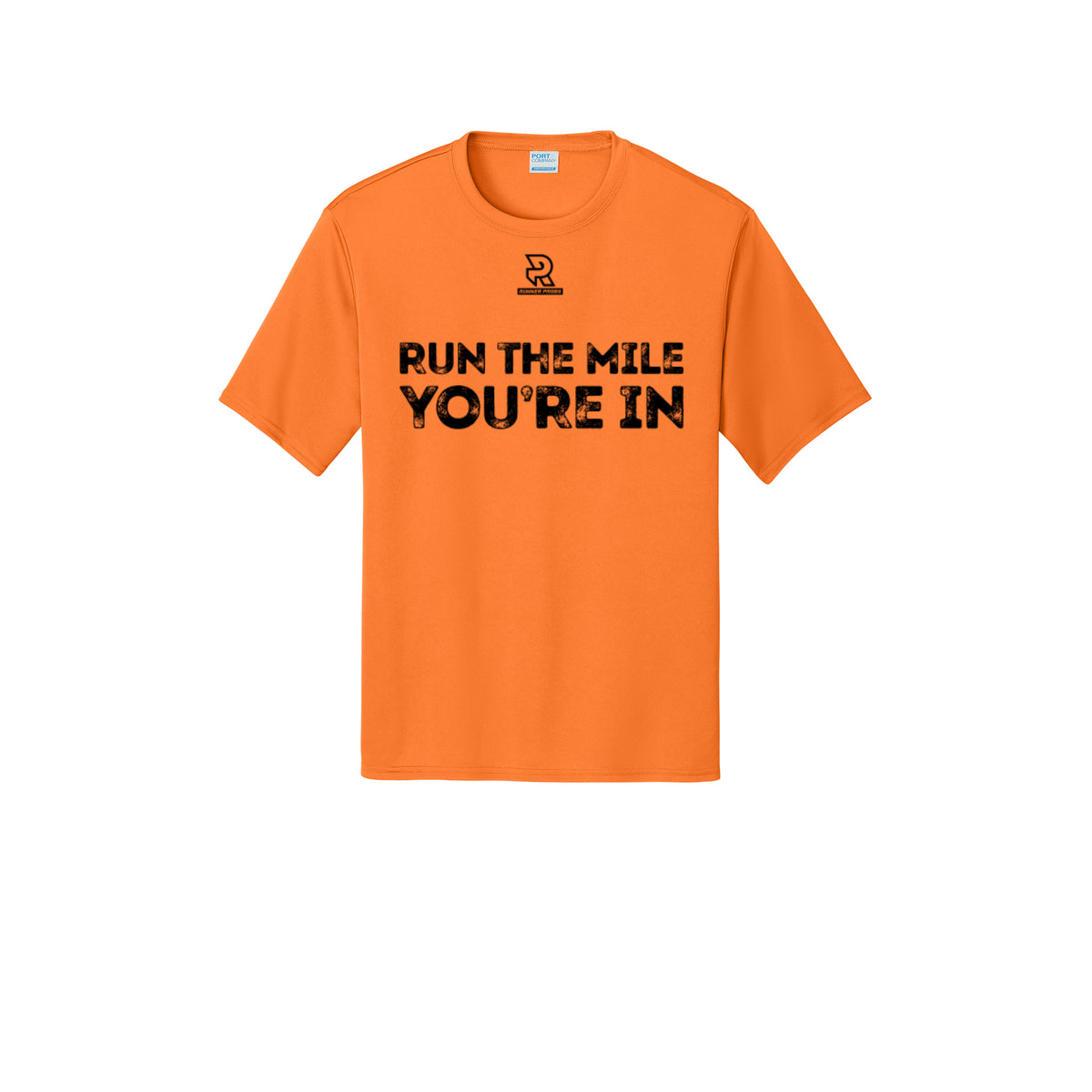 RUN THE MILE YOU'RE IN (Black) - Short Sleeve Performance Tee