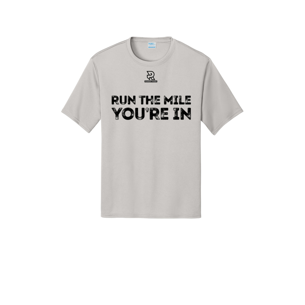 RUN THE MILE YOU'RE IN (Black) - Short Sleeve Performance Tee