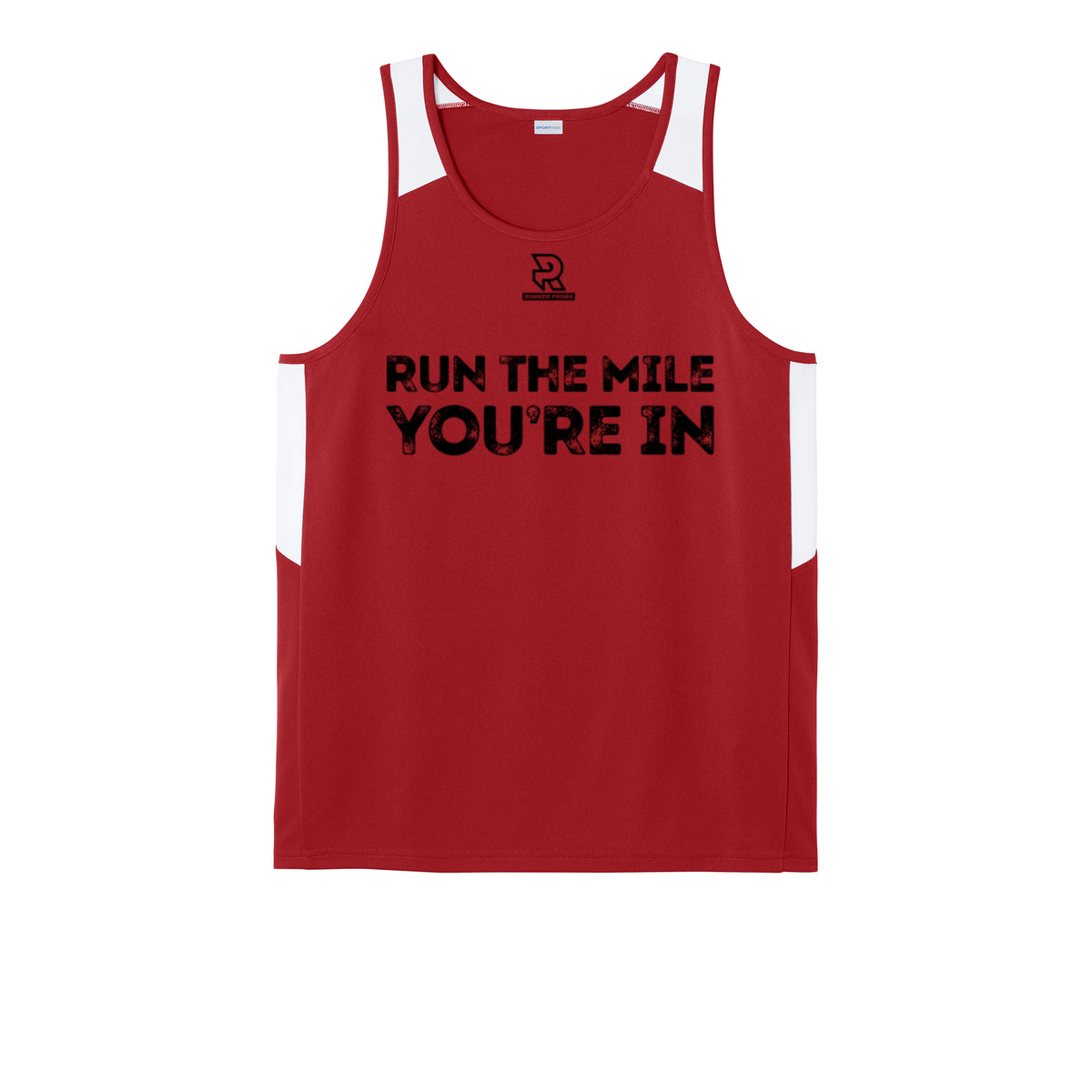 RUN THE MILE YOU'RE IN (Black) - Mens Club Track Tank