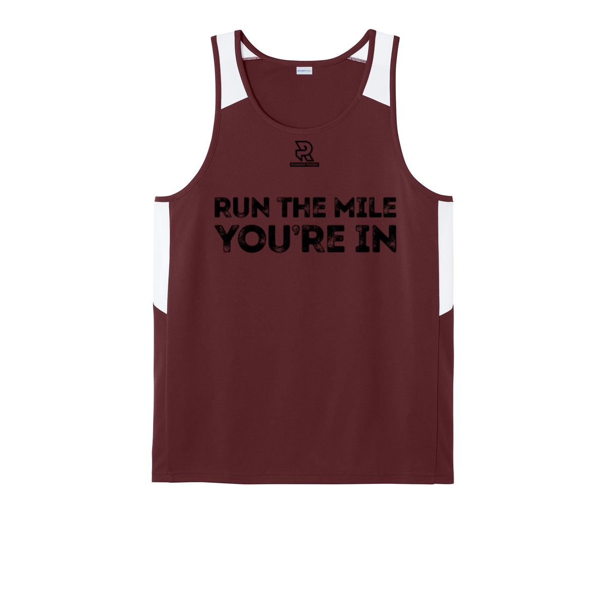 RUN THE MILE YOU'RE IN (Black) - Mens Club Track Tank