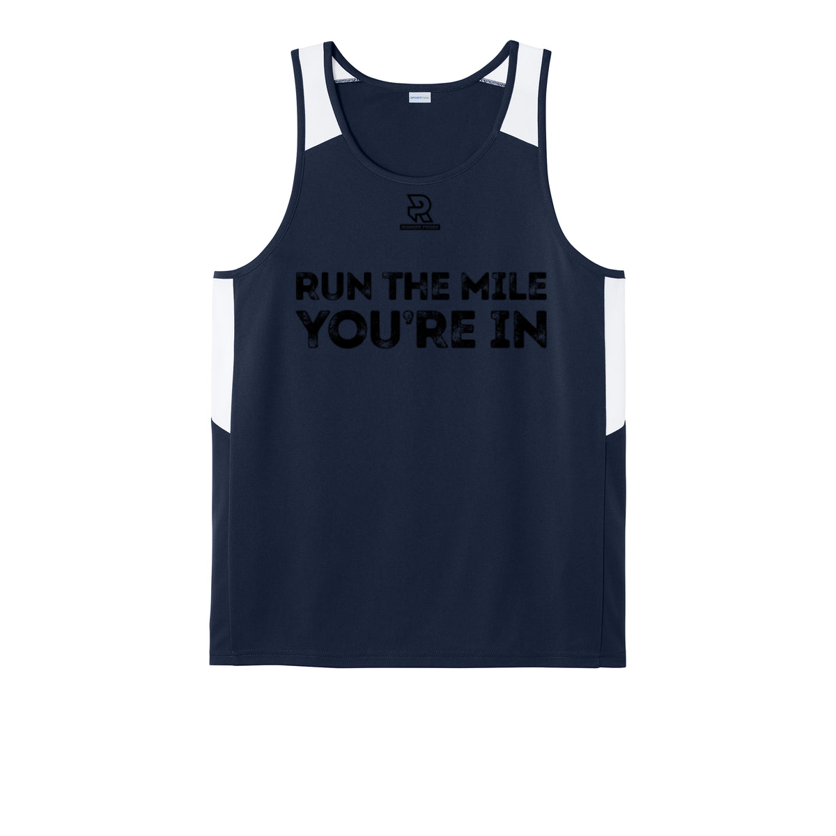 RUN THE MILE YOU'RE IN (Black) - Mens Club Track Tank