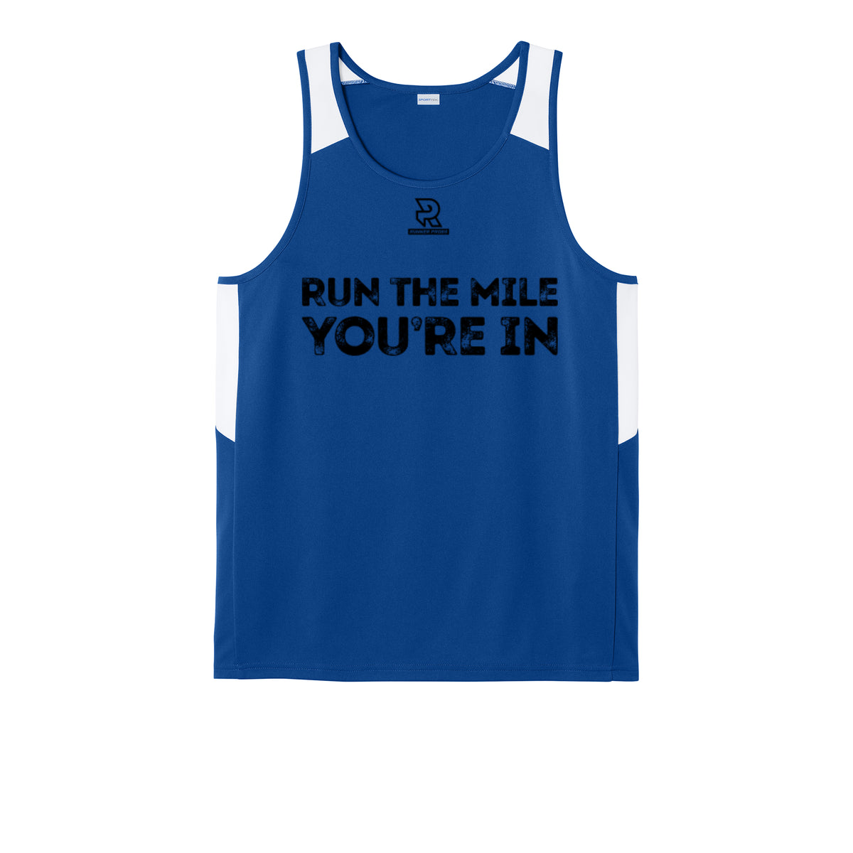 RUN THE MILE YOU'RE IN (Black) - Mens Club Track Tank