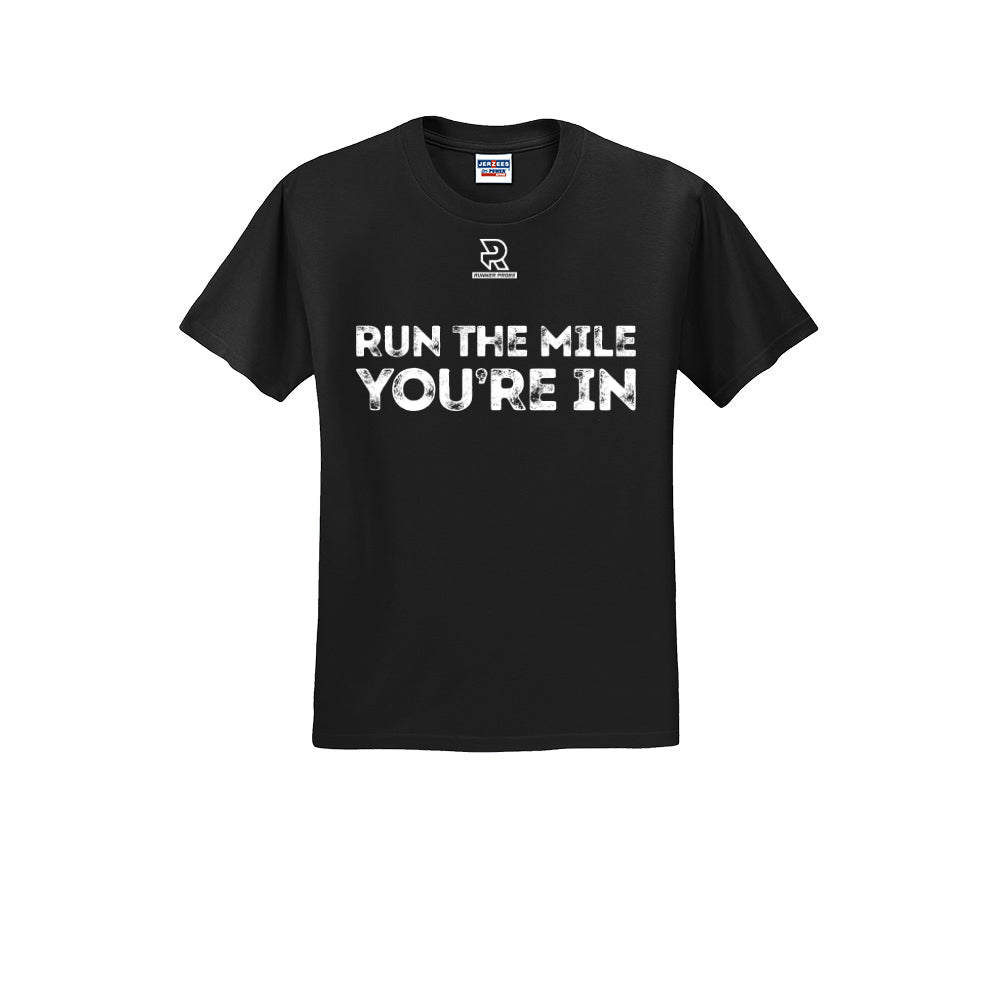 RUN THE MILE YOU'RE IN (White) - Short Sleeve Cotton Tee