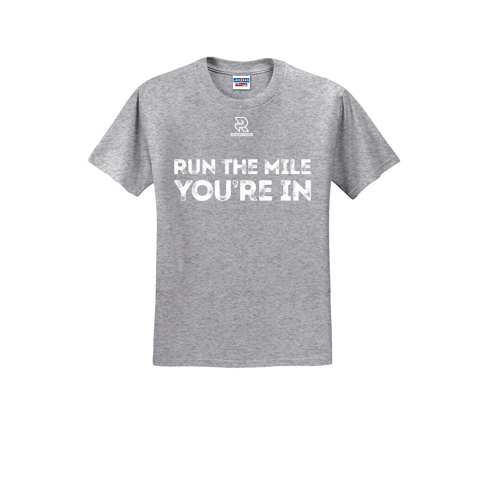 RUN THE MILE YOU'RE IN (White) - Short Sleeve Cotton Tee