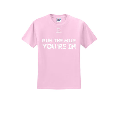 RUN THE MILE YOU'RE IN (White) - Short Sleeve Cotton Tee