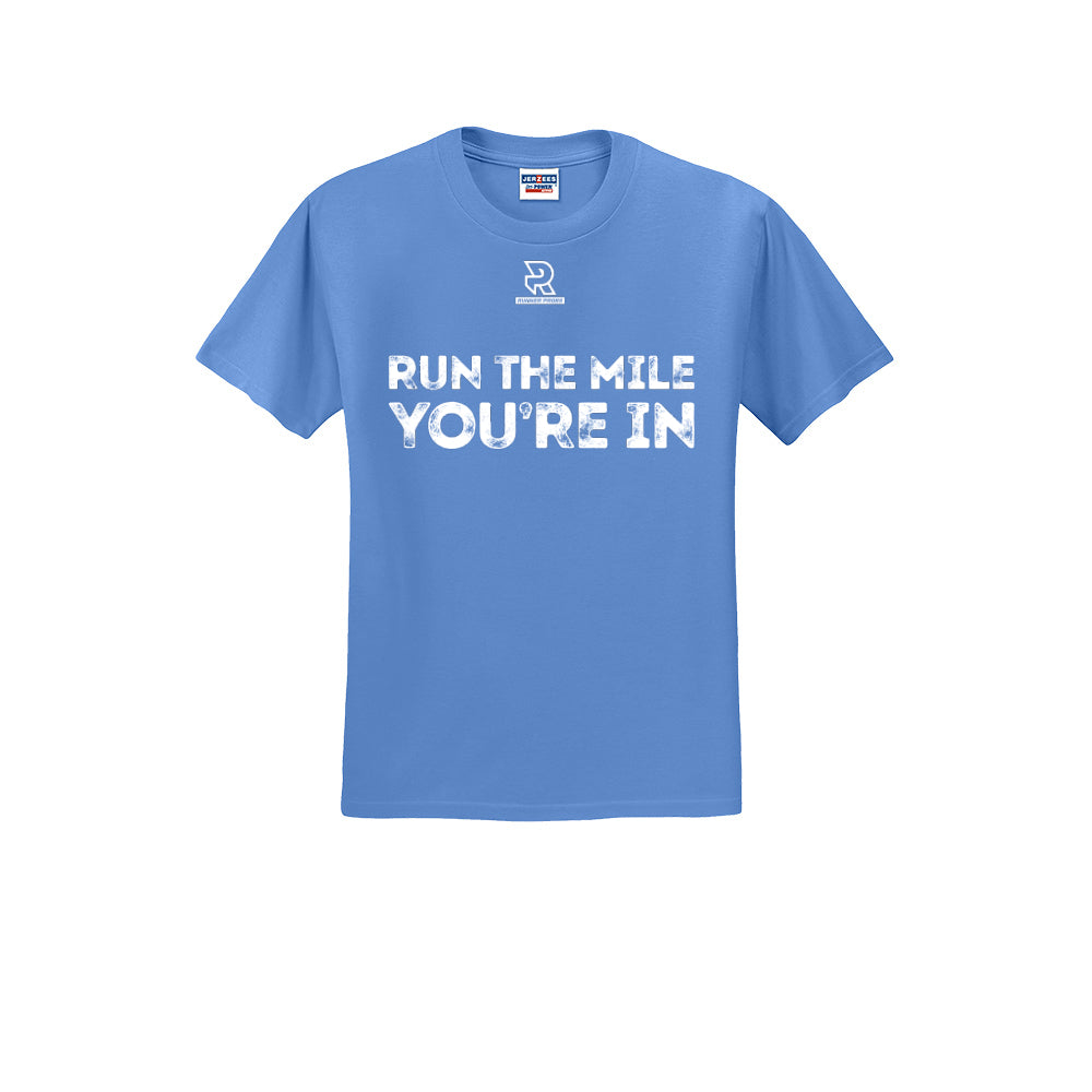 RUN THE MILE YOU'RE IN (White) - Short Sleeve Cotton Tee