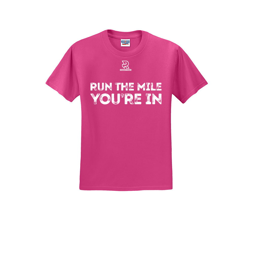 RUN THE MILE YOU'RE IN (White) - Short Sleeve Cotton Tee
