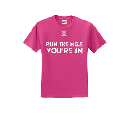 RUN THE MILE YOU'RE IN (White) - Short Sleeve Cotton Tee