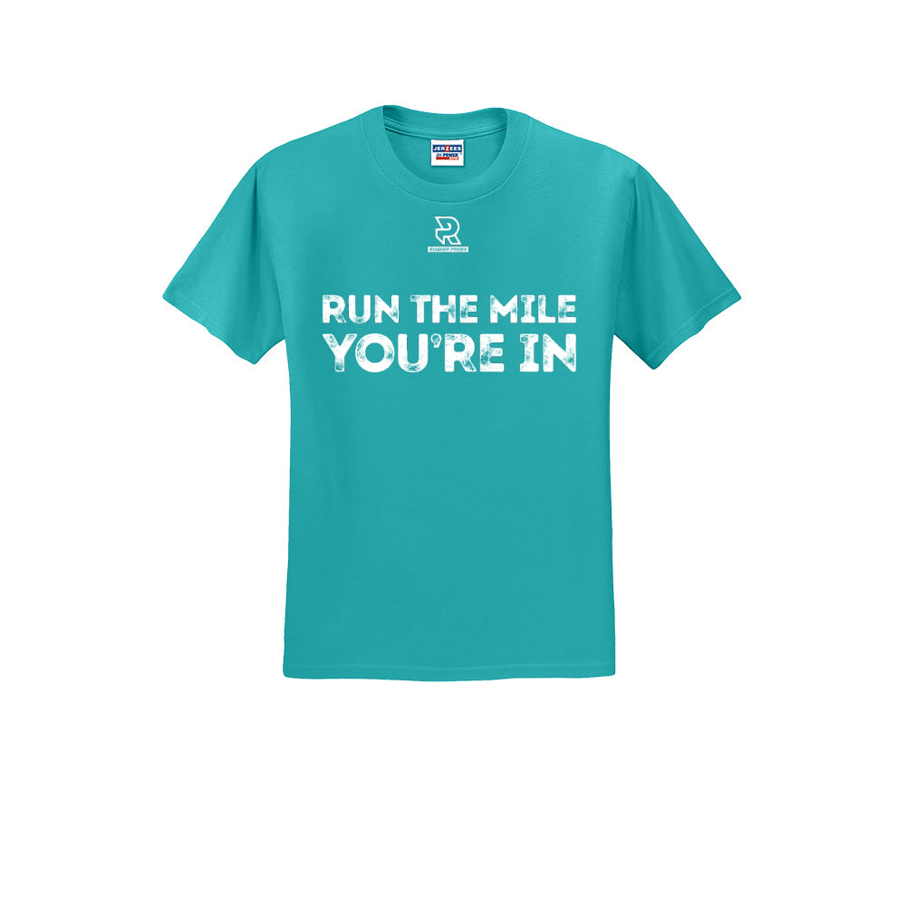 RUN THE MILE YOU'RE IN (White) - Short Sleeve Cotton Tee