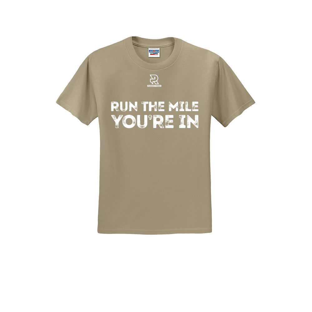 RUN THE MILE YOU'RE IN (White) - Short Sleeve Cotton Tee