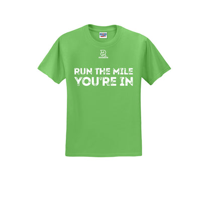 RUN THE MILE YOU'RE IN (White) - Short Sleeve Cotton Tee