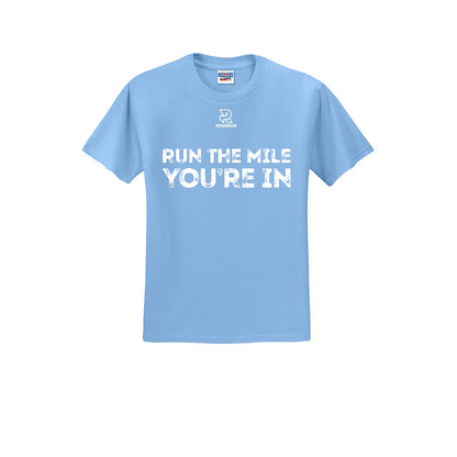 RUN THE MILE YOU'RE IN (White) - Short Sleeve Cotton Tee