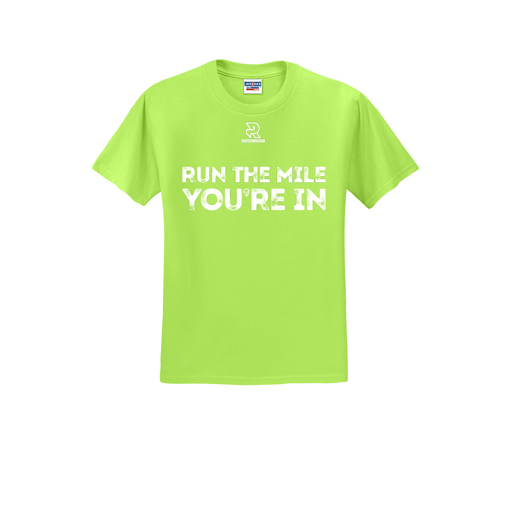RUN THE MILE YOU'RE IN (White) - Short Sleeve Cotton Tee