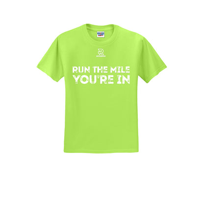 RUN THE MILE YOU'RE IN (White) - Short Sleeve Cotton Tee