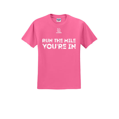RUN THE MILE YOU'RE IN (White) - Short Sleeve Cotton Tee
