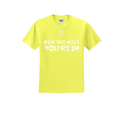 RUN THE MILE YOU'RE IN (White) - Short Sleeve Cotton Tee