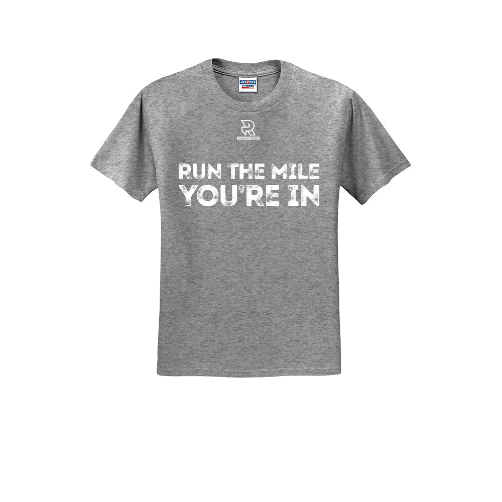RUN THE MILE YOU'RE IN (White) - Short Sleeve Cotton Tee