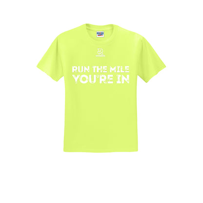 RUN THE MILE YOU'RE IN (White) - Short Sleeve Cotton Tee