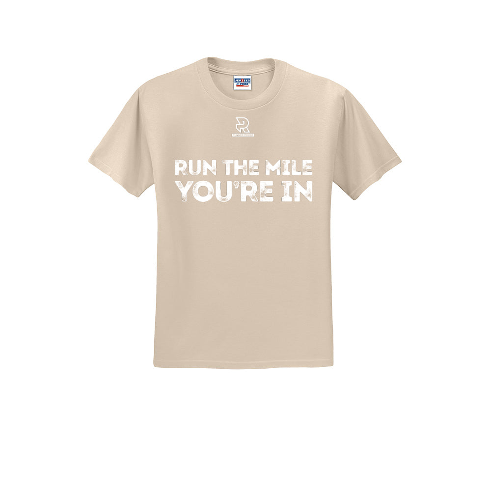 RUN THE MILE YOU'RE IN (White) - Short Sleeve Cotton Tee