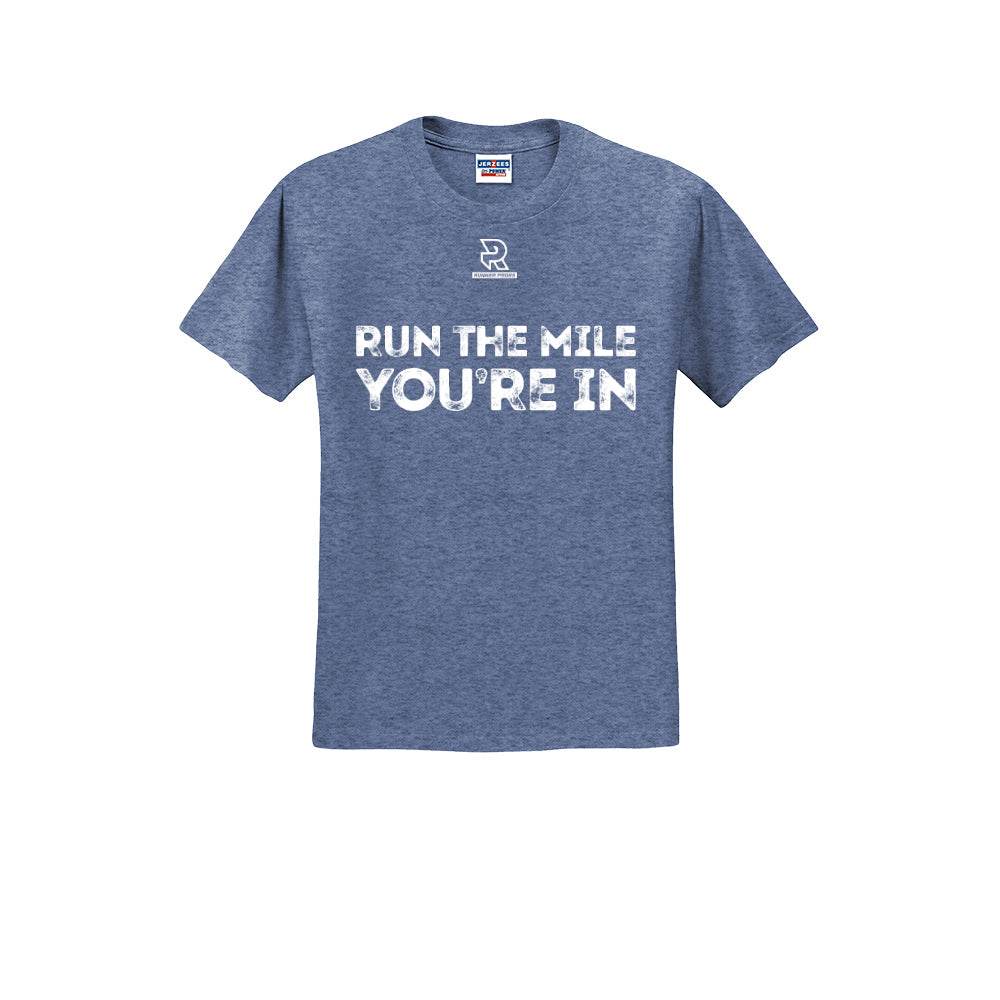 RUN THE MILE YOU'RE IN (White) - Short Sleeve Cotton Tee