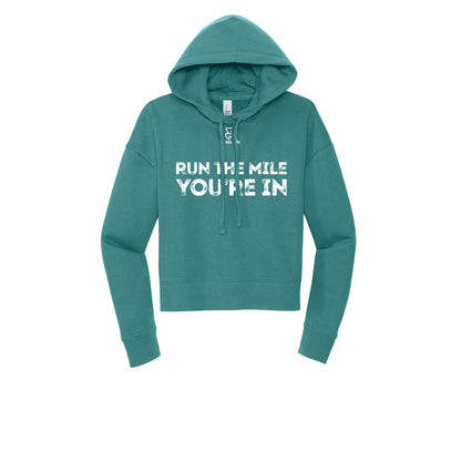 RUN THE MILE YOU'RE IN (White) - Womens Fleece Hoodie