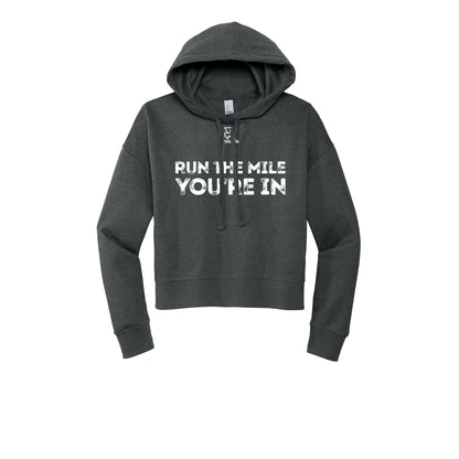 RUN THE MILE YOU'RE IN (White) - Womens Fleece Hoodie
