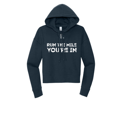 RUN THE MILE YOU'RE IN (White) - Womens Fleece Hoodie