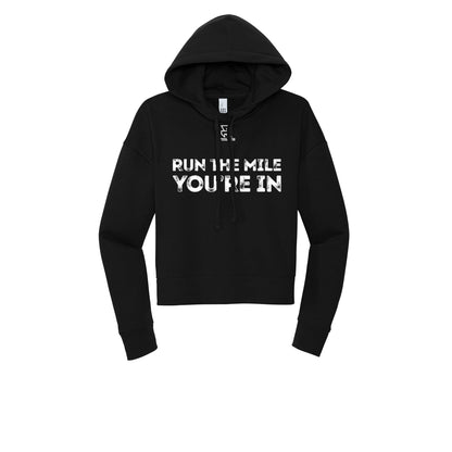 RUN THE MILE YOU'RE IN (White) - Womens Fleece Hoodie