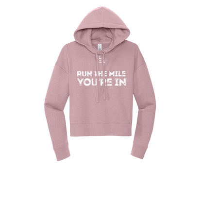 RUN THE MILE YOU'RE IN (White) - Womens Fleece Hoodie