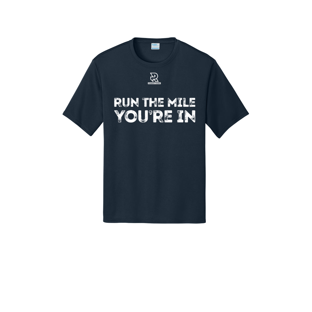 RUN THE MILE YOU'RE IN (White) - Short Sleeve Performance Tee