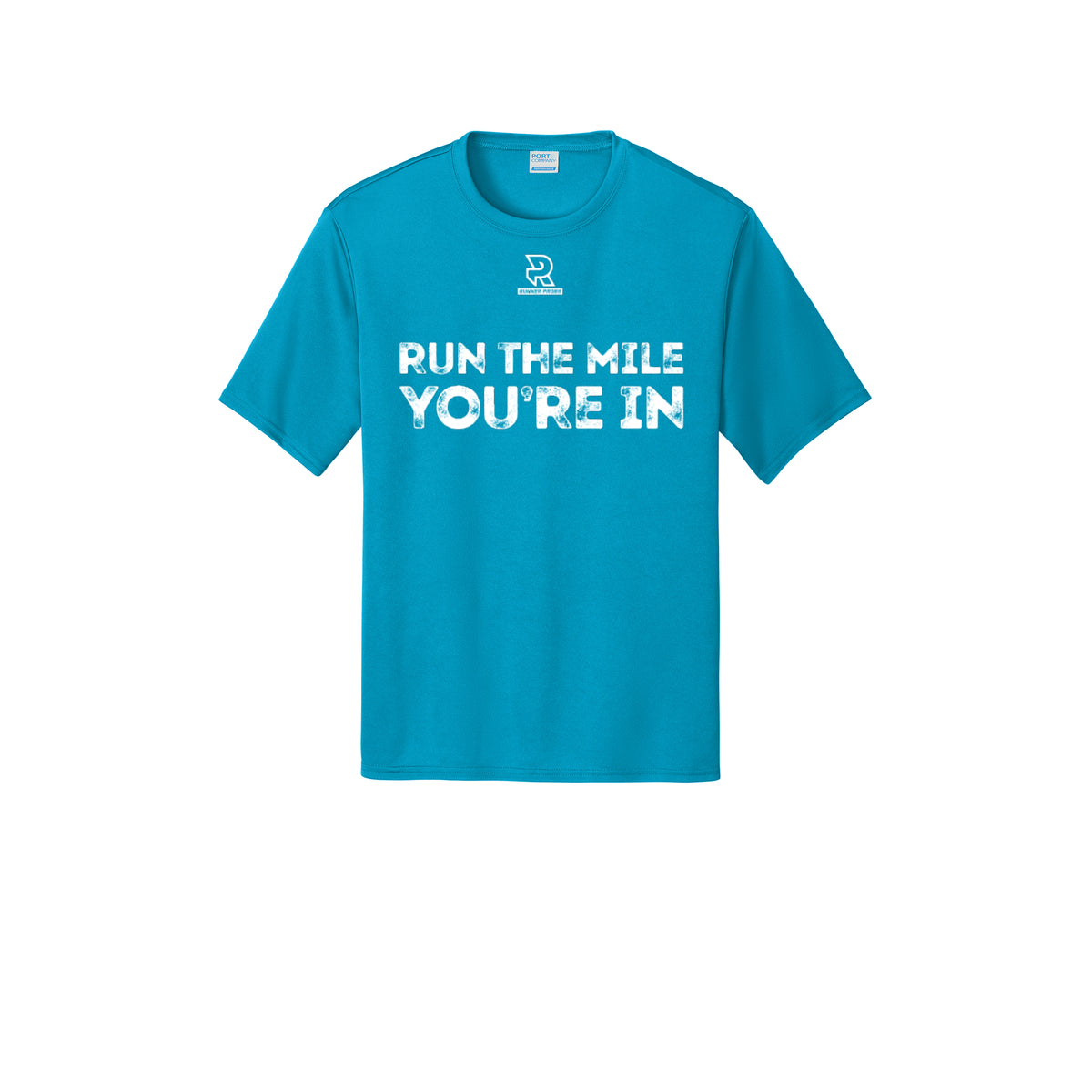 RUN THE MILE YOU'RE IN (White) - Short Sleeve Performance Tee