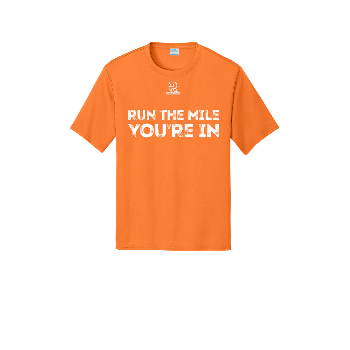 RUN THE MILE YOU'RE IN (White) - Short Sleeve Performance Tee