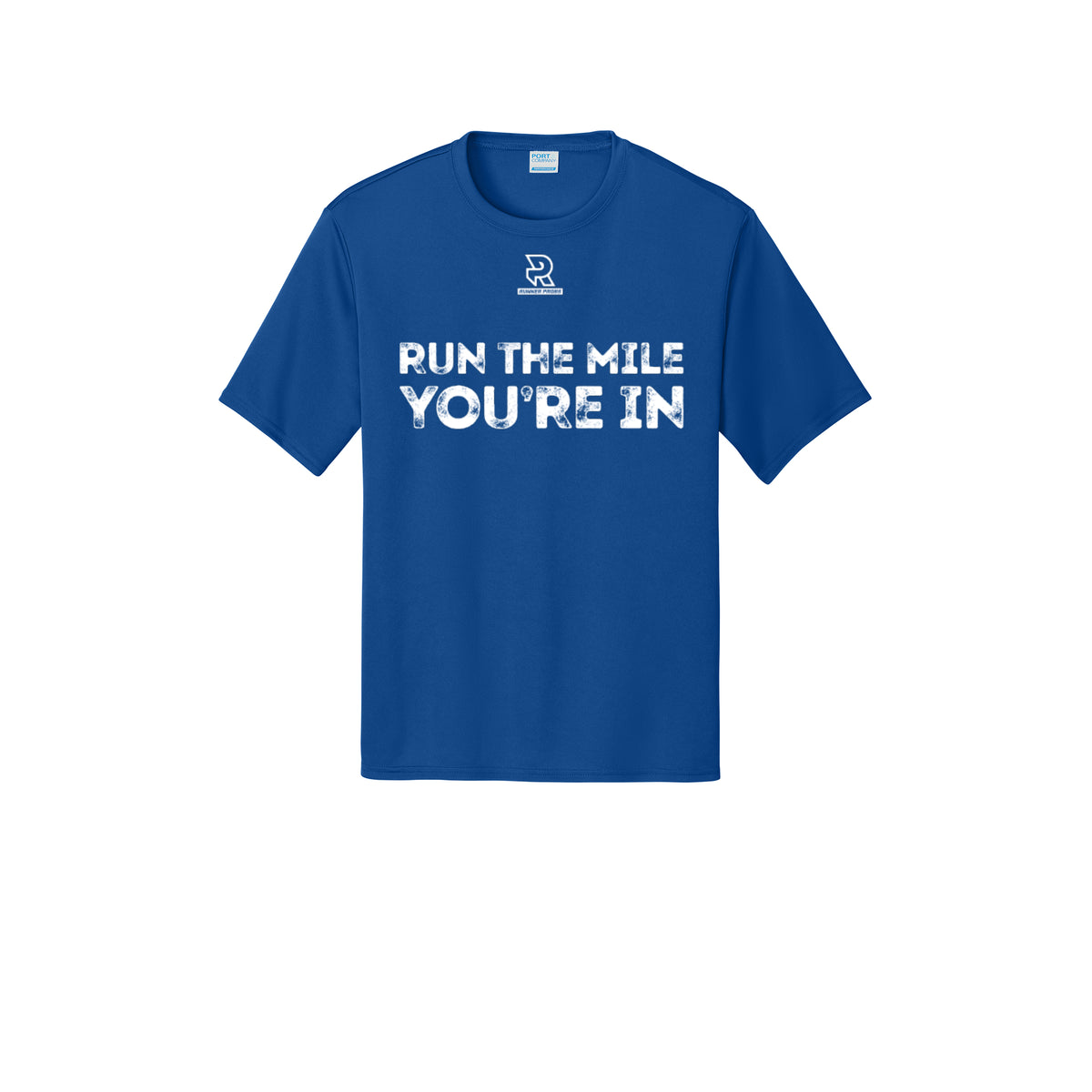 RUN THE MILE YOU'RE IN (White) - Short Sleeve Performance Tee